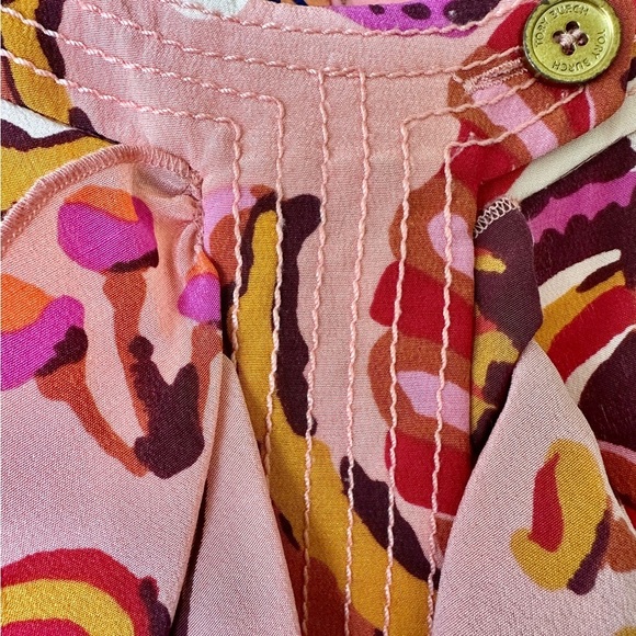 TORY BURCH, WOMENS SILK DRESS. PINK GRAPEFRUIT, WILDFLOWER DRESS. SIZE 4 - Picture 6 of 16